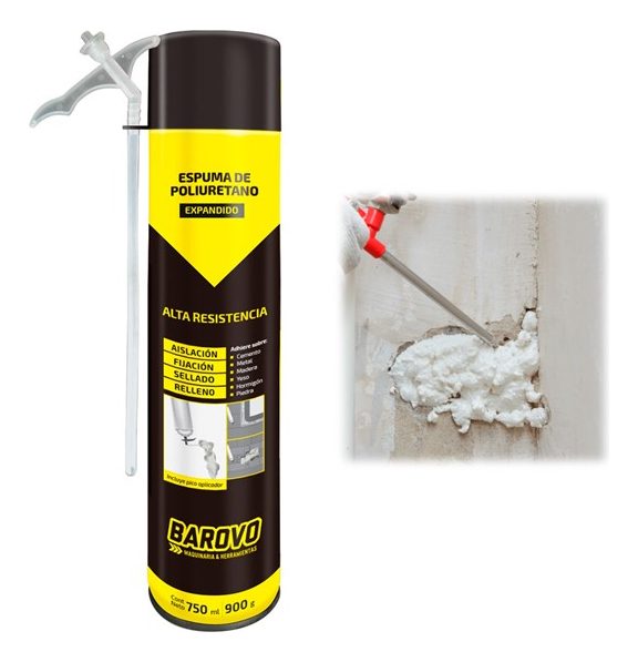 Espuma De Poliuretano Expandido Aerosol 750ml Barovo