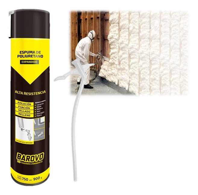Espuma De Poliuretano Expandido Aerosol 750ml Barovo - 1