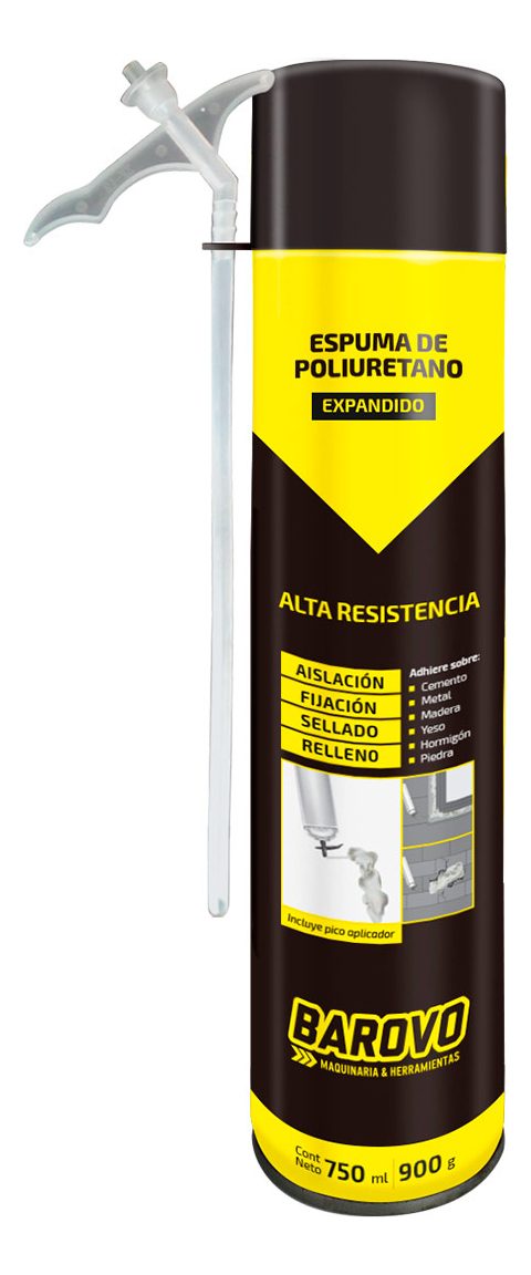 Espuma De Poliuretano Expandido Aerosol 750ml Barovo - 2