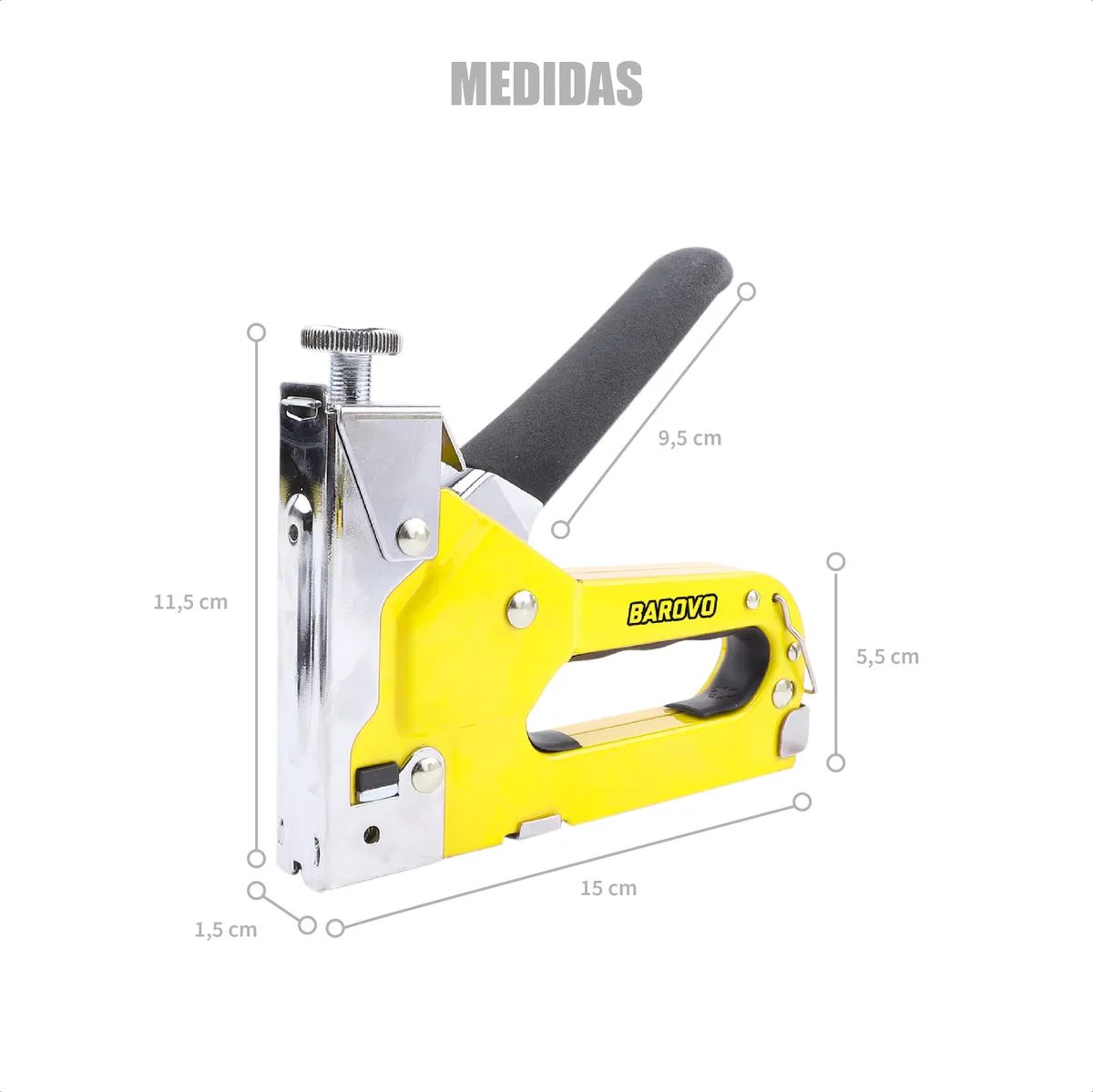 Engrampadora Clavadora 3 En 1 Cuerpo De Acero Impacto Regulable Grampas Clavos Con Maletín Profesional - 1