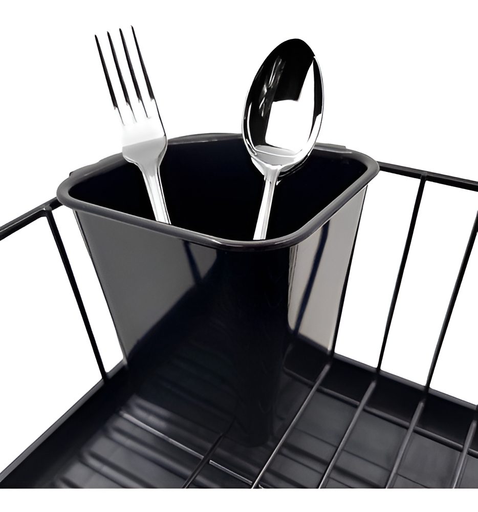 Escurreplatos Un Nivel Vonne Cubertero Con Bandeja Negro Negro - 2