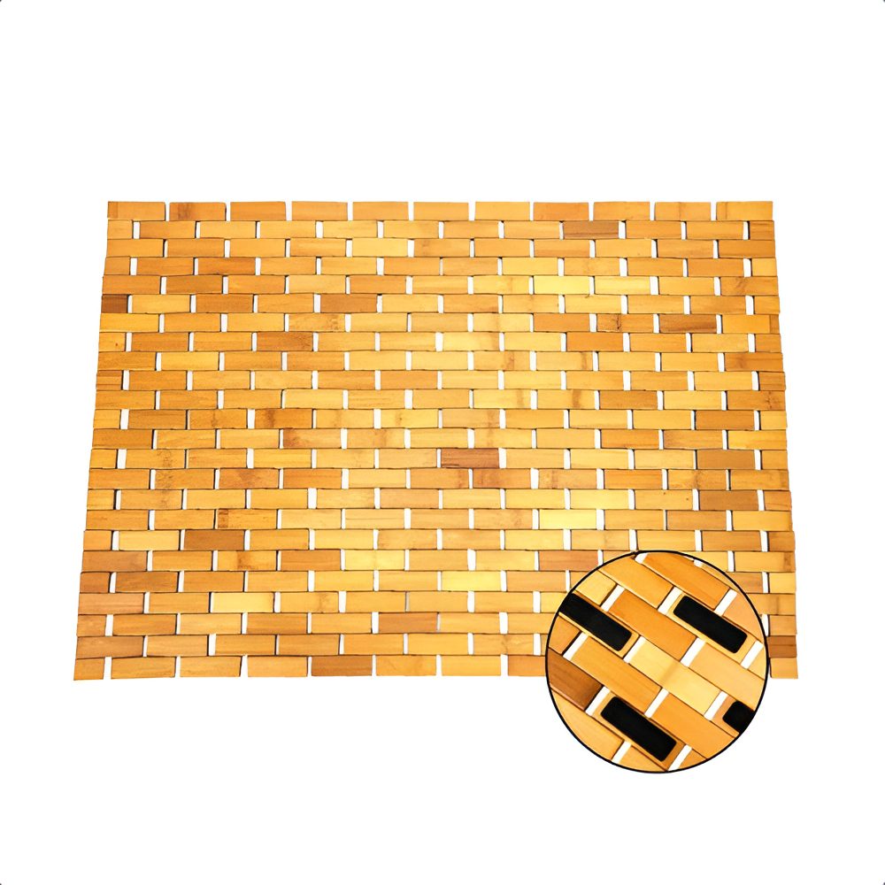 Alfombra De Baño De Bambú Vonne Marrón