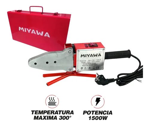 Termofusora Gas Agua 1500w 20 A 63mm + Maletín Y Accesorios Miyawa - 2
