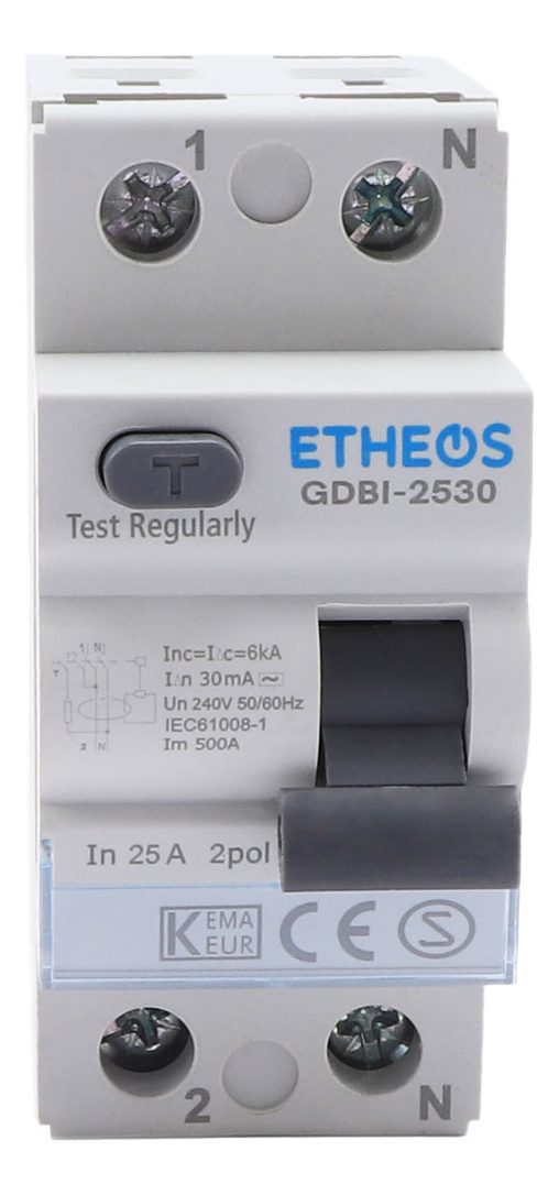 Interruptor Diferencial Bipolar 25a 30ma 6ka Etheos
