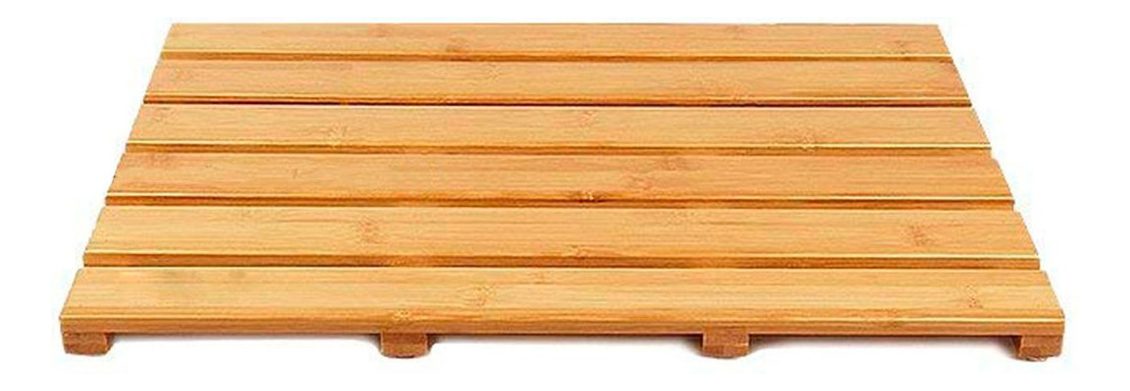 Alfombra De Baño Rígida De Bambú Vonne Marrón - 1