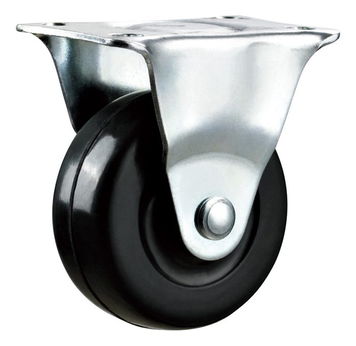 Rueda Plástica, Base Fija 2  - 30 Kg Kushiro Negro