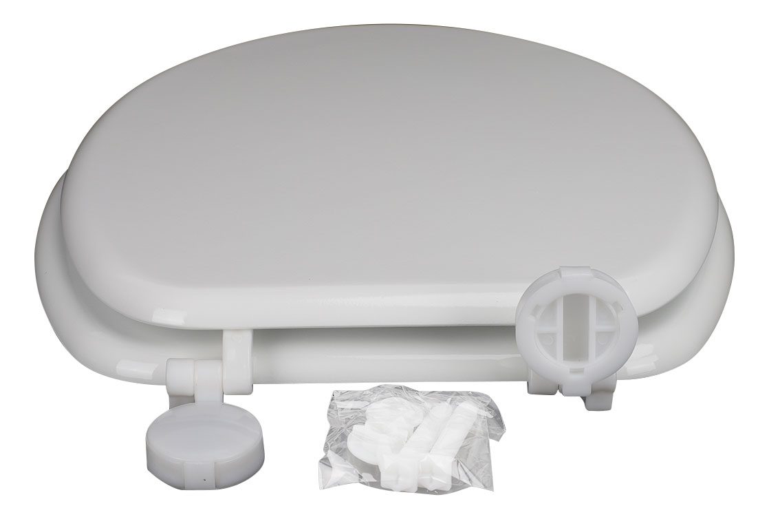Asiento Inodoro Hdf Línea Jucar Herrajes Plásticos Gloa Blanco - 1