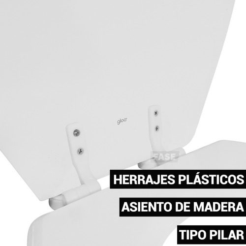 Asiento Inodoro Hdf Línea Duero Herrajes Plásticos Gloa Blanco - 2