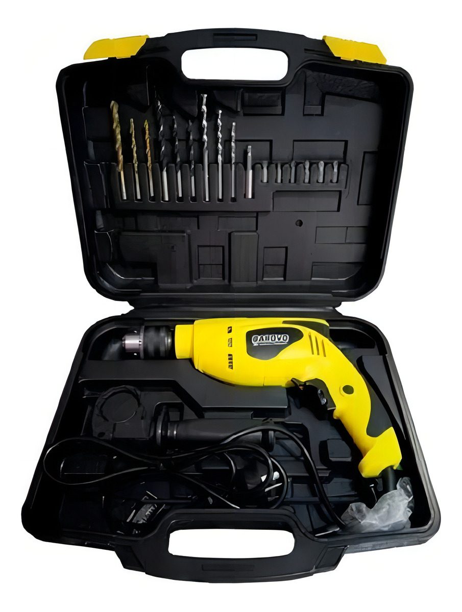 Taladro De Impacto 13 Mm 750 W Con Maletín Y Mechas Amarillo 50 Mhz - 4
