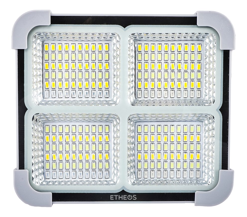Reflector Luz Portátil Con Carga Solar Y Usb Etheos Gris Luz Cálida.luz Neutra. Luz Fría .luz De Emergencia Roja Y Azul - 2