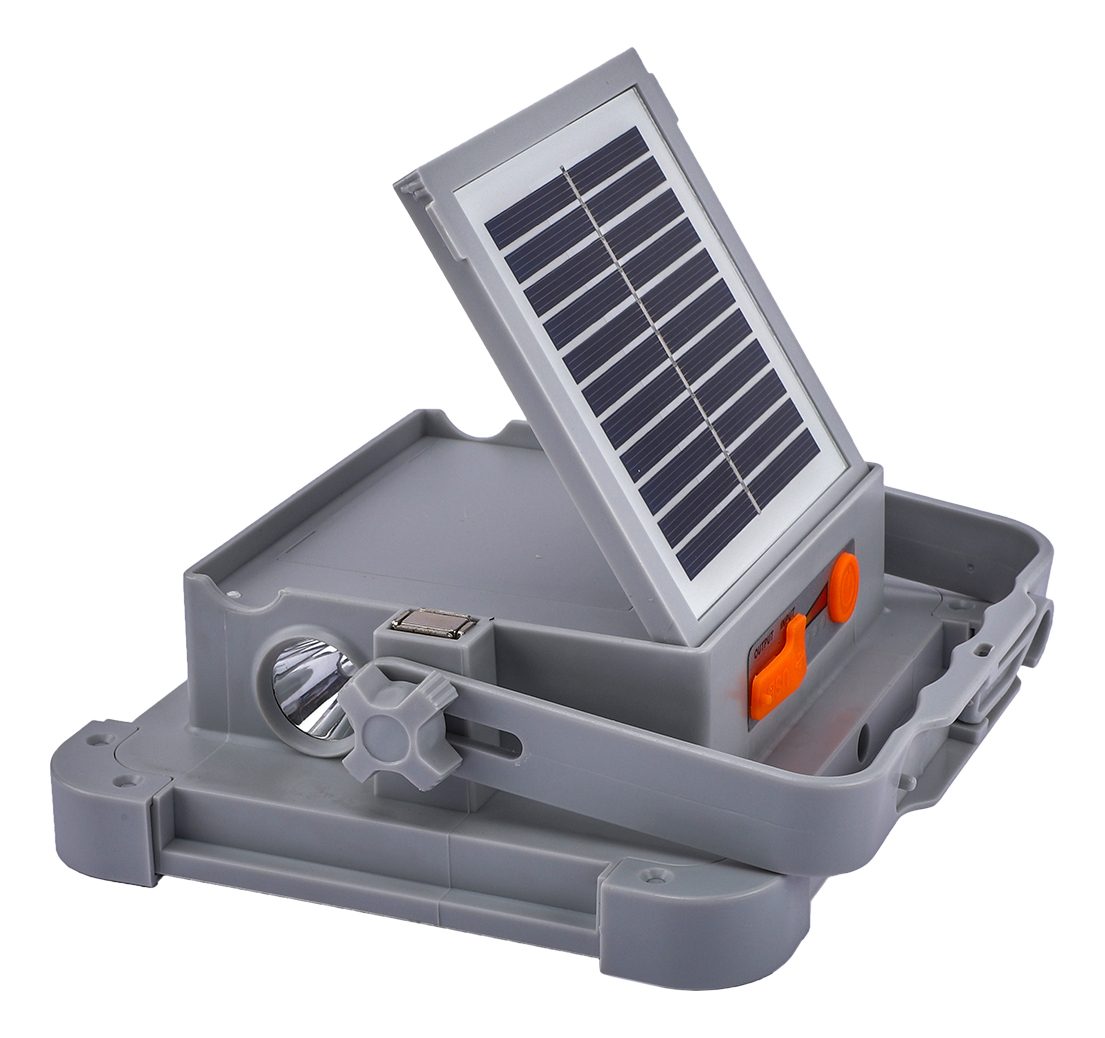 Reflector Luz Portátil Con Carga Solar Y Usb Etheos Gris Luz Cálida.luz Neutra. Luz Fría .luz De Emergencia Roja Y Azul - 3