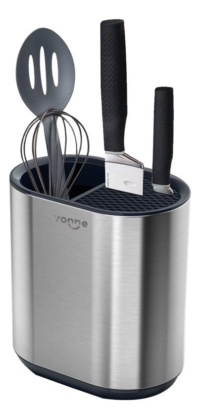Organizador De Bacha Cocina Utensilios Acero Inox Vonne Plateado - 1
