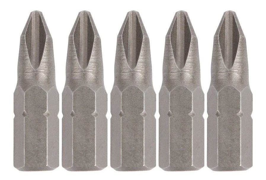 Kit 5 Puntas Phillips Ph2 25mm Para Atornillador Acero S2