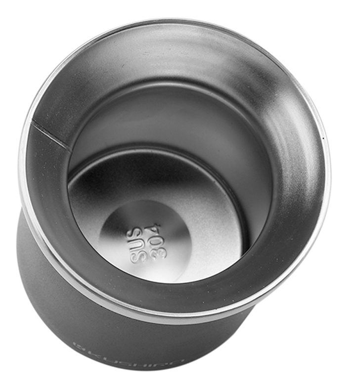 Mate Térmico De Acero Negro Kushiro Frti-mtne Negro Liso
