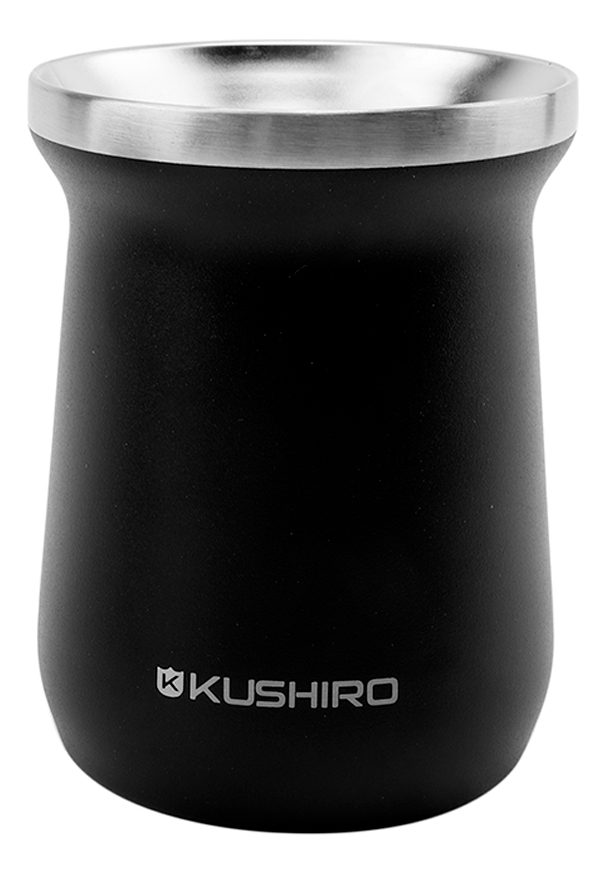 Mate Térmico De Acero Negro Kushiro Frti-mtne Negro Liso - 1