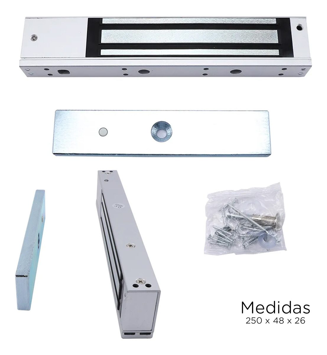 Cerradura Electromagnética 12v Etheos 280 Kg / 600 Lb Acero Galvanizado Montaje Fácil - 1