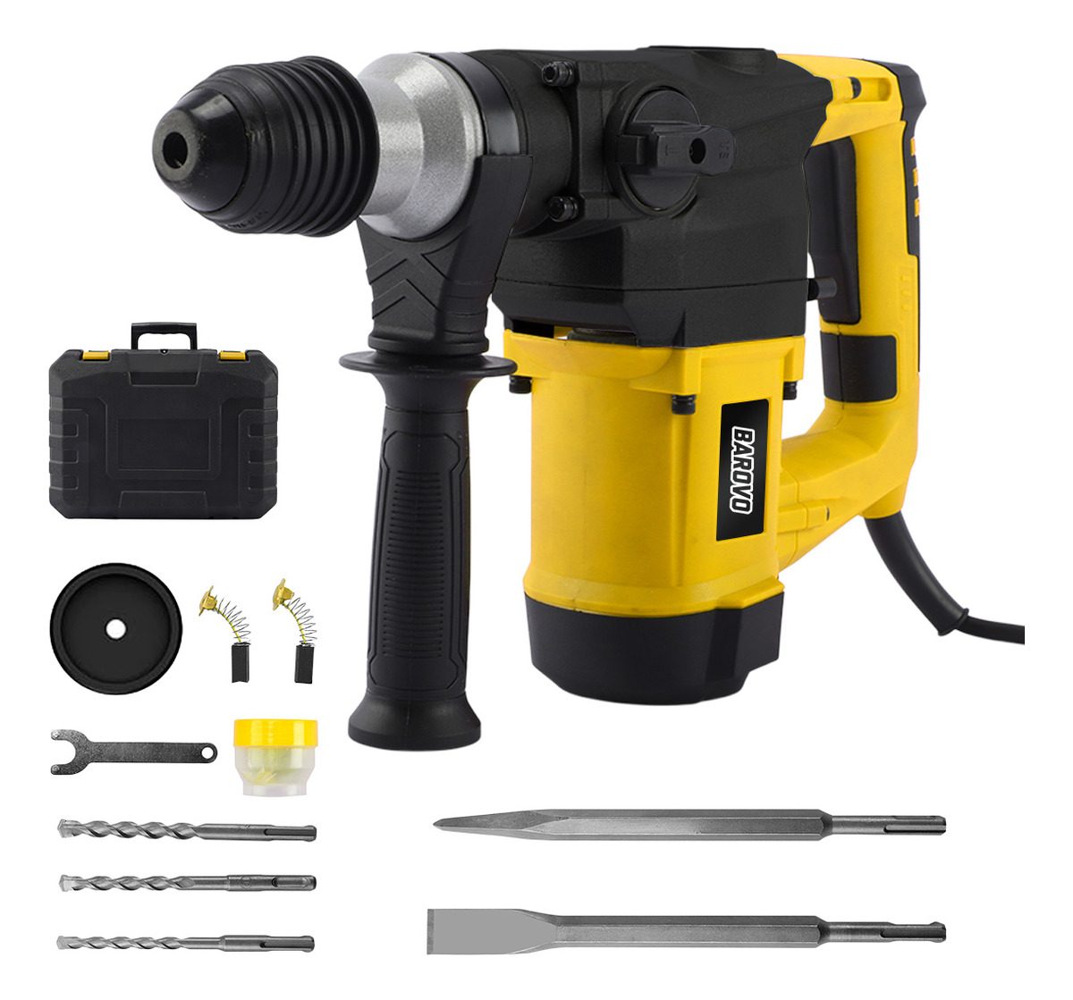 Rotopercutor Rpb-25a Con Maletín Y Accesorios Barovo Amarillo 50 Hz
