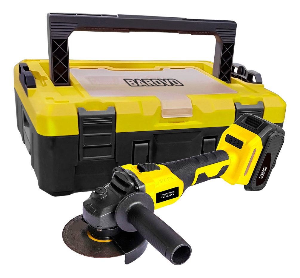 Amoladora Angular 4 1/2  Ionmax Con Maletín Y Accesorios Amarillo