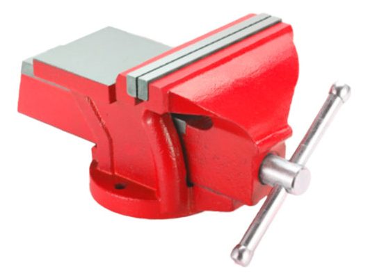 Morsa De Banco Fija 5  Con Yunque Miyawa Dmfi-0005 Rojo