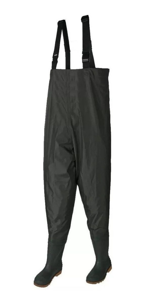 Wader Segugoma Importado 43 Pvc Reforzado C/bota Pesca Vadeo Negro 42