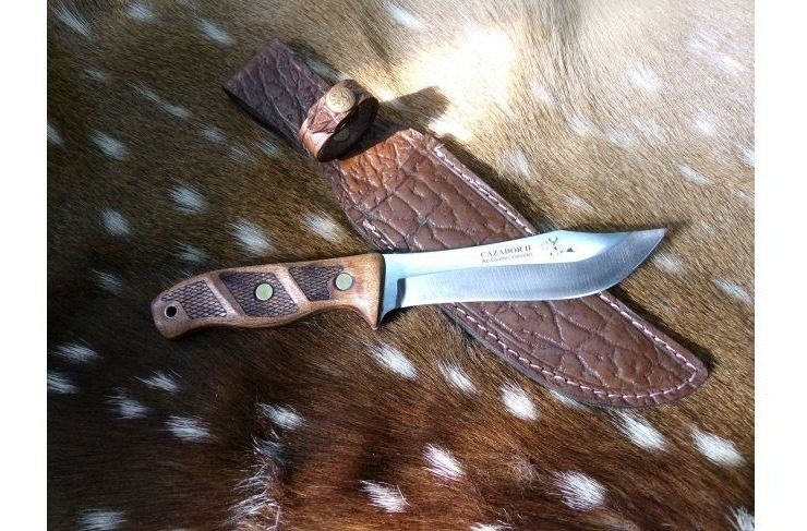 Cuchillo Yarara Cazador 2 C/ Vaina Cuero Artesanal Marrón Claro - 1
