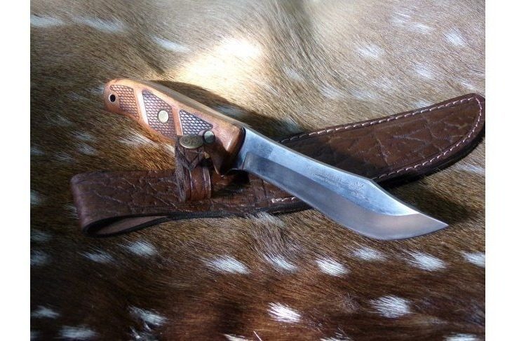 Cuchillo Yarara Cazador 2 C/ Vaina Cuero Artesanal Marrón Claro - 2