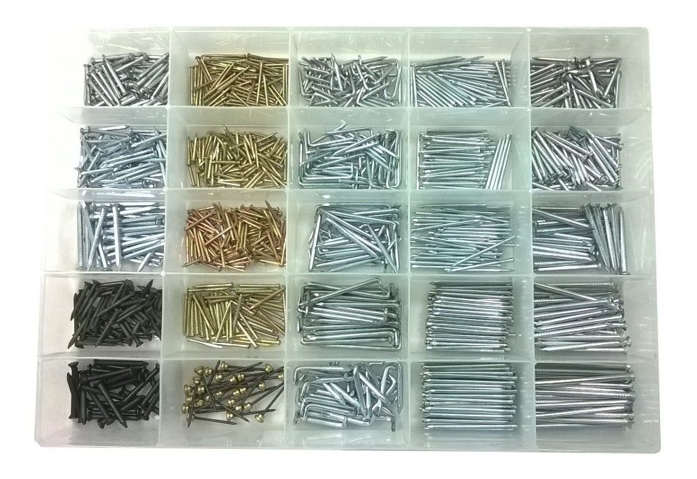 Clavos De Acero C/caja Organizadora 1200 Unidades