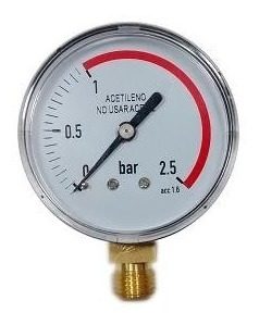 Manómetro Presión Acetileno 2.5 Bar Ø 63 Mm