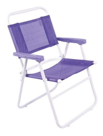 Sillón Pescador Alto Plegable Ideal Camping Playa Violeta