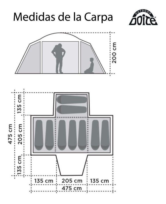 Carpa Familiar Iglu Bellagio 9 Personas 4 Habitaciones Doite - 3