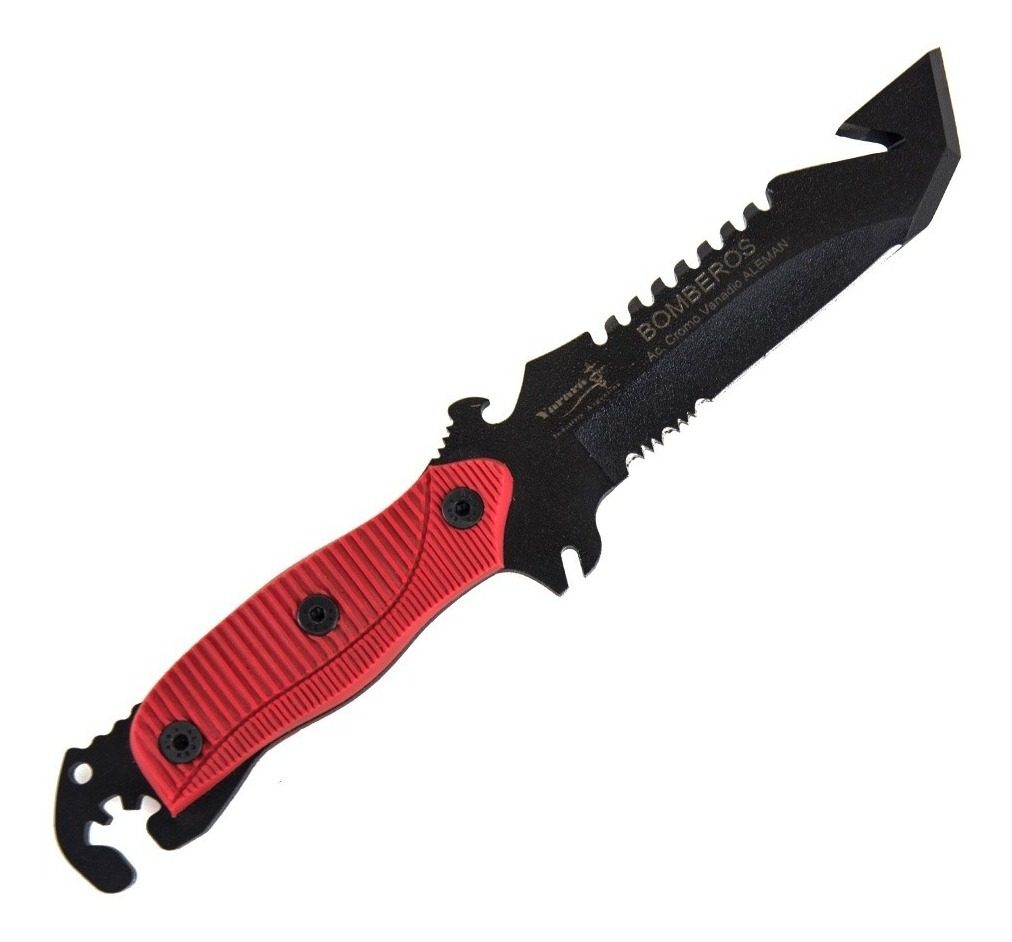 Cuchillo Yarara Bombero Policia Federal Argentina Rojo