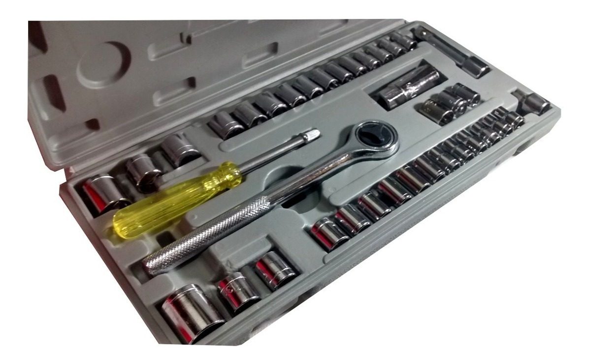 Juego 40pzs Bocallave Tubo 1/4 Y 3/8 Métrico Y Pulgada