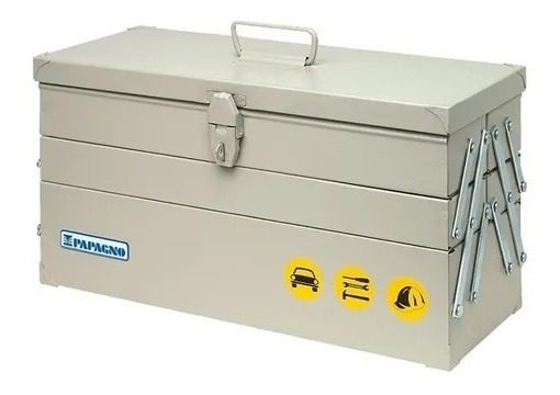 Caja De Herramientas Papagno Tipo Fuelle Pintura Epoxi Gris