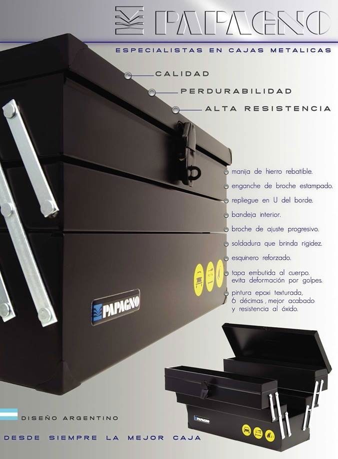 Caja De Herramientas Papagno Tipo Fuelle Pintura Epoxi Gris - 1