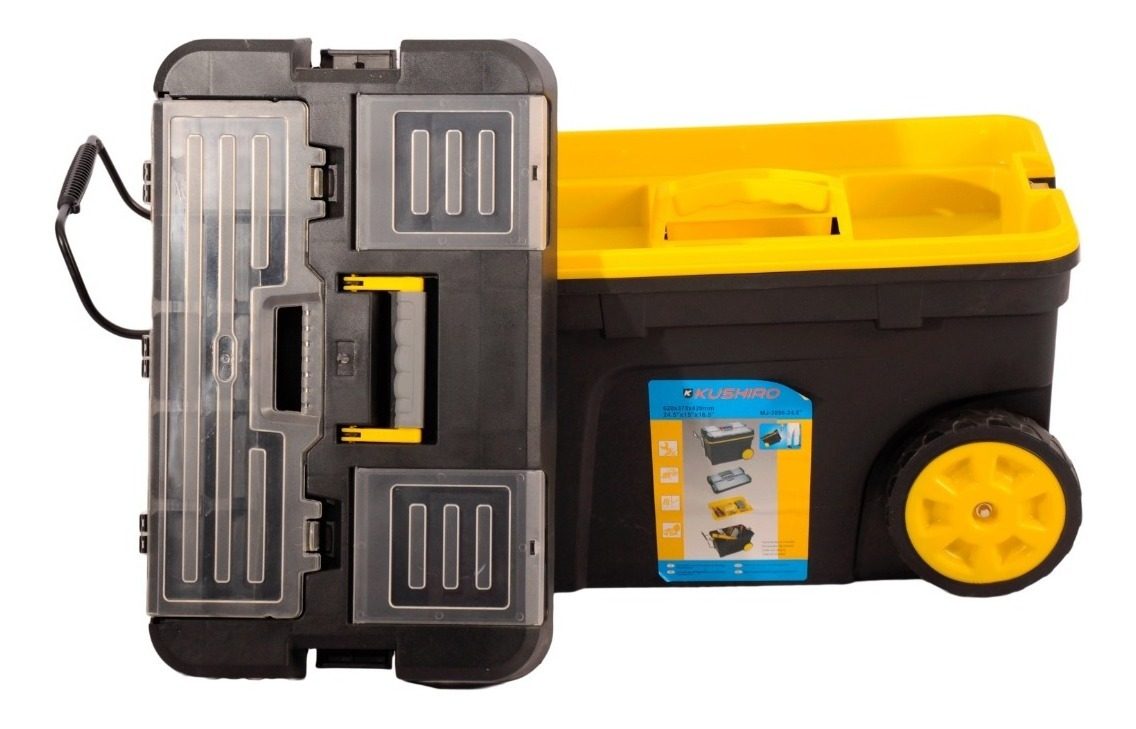 Caja Carro Porta Herramienta C/ Organizadores Instaladores Negro - 1