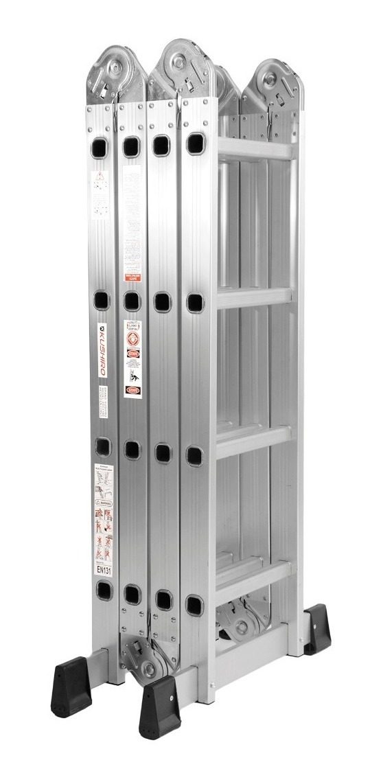 Escalera Multipròposito De Aluminio Articulada Gris