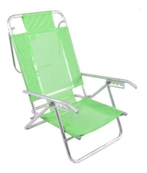 Reposera Playera Plegable De Aluminio 5 Posiciones Negro