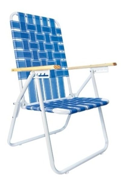 Reposera Playera Plegable 5 Posiciones Caño Epoxi Azul