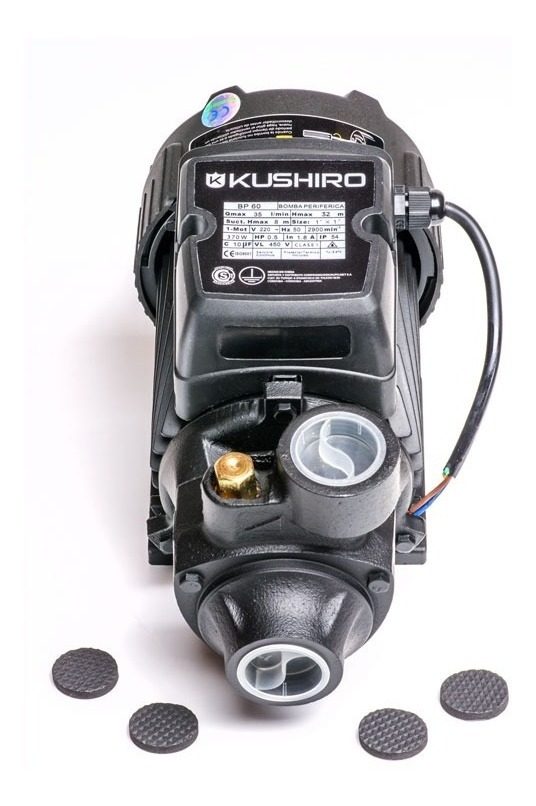 Bomba Periférica Elevadora Kushiro 1/2 Hp Caudal Max 35l/min Negro Monofásica - 2