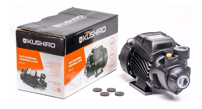 Bomba Periférica Elevadora Kushiro 1/2 Hp Caudal Max 35l/min Negro Monofásica - 4