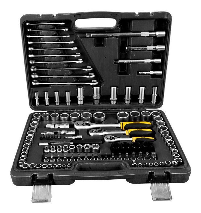 Caja De Herramientas 120 Pz  Barovo Tubos Y Llaves  Métricas