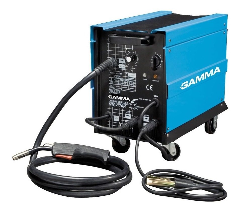 Soldadora Electrica Mig Mag Gamma 170 Amp Alambre Argon Co2 Celeste