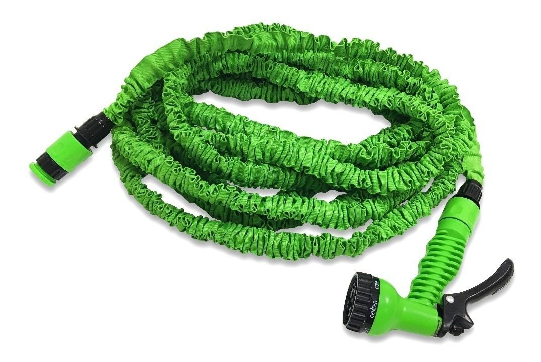 Manguera Expandible De Latex Kushiro Malla Expansible 15m Verde