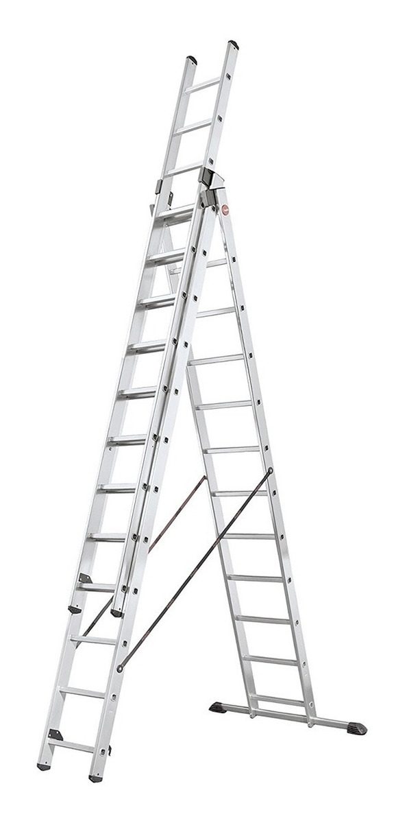 Escalera D/ Aluminio Kushiro Extensible 3 Tramos Altura 7.8m Gris