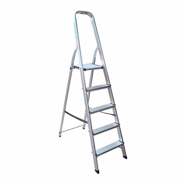 Escalera Aluminio Familiar 5 Escalones Altura 106 Cm Gris