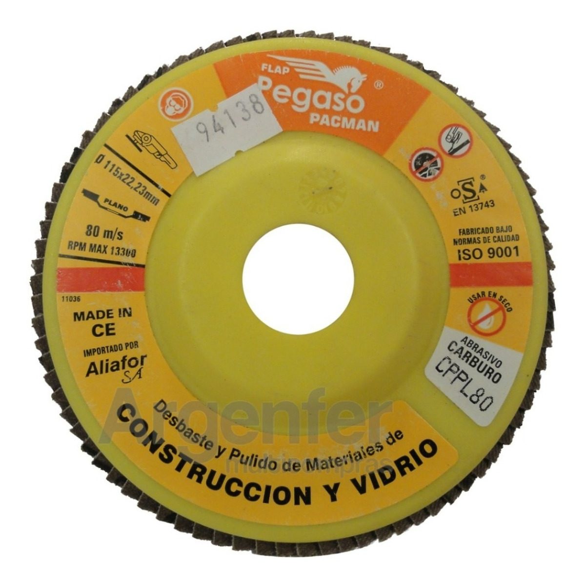 Disco Flap Pegaso Carburo 115 G80 Desbaste Vidrio X Unidad