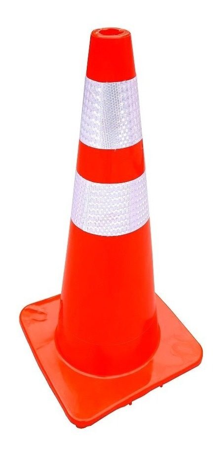 Cono De Seguridad Vial Reflectivo 70 Cm Base Flexible Naranja