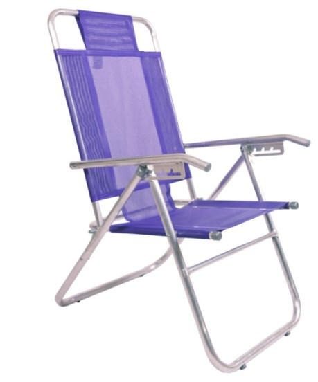 Reposera Playera Plegable De Aluminio 5 Posiciones Violeta