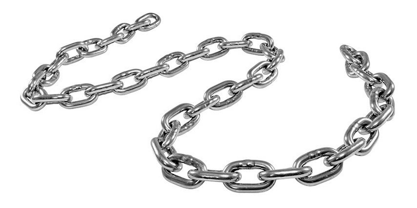 Cadena Patente Zincada Nº50 - 5mm Eslabon Soldado Gris