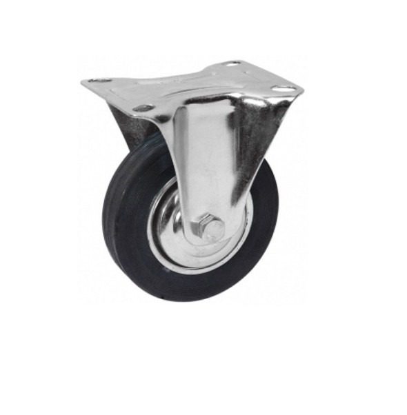 Rueda Goma Base Fija 75mm